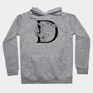 Letter D Monogram - Floral Initial Hoodie